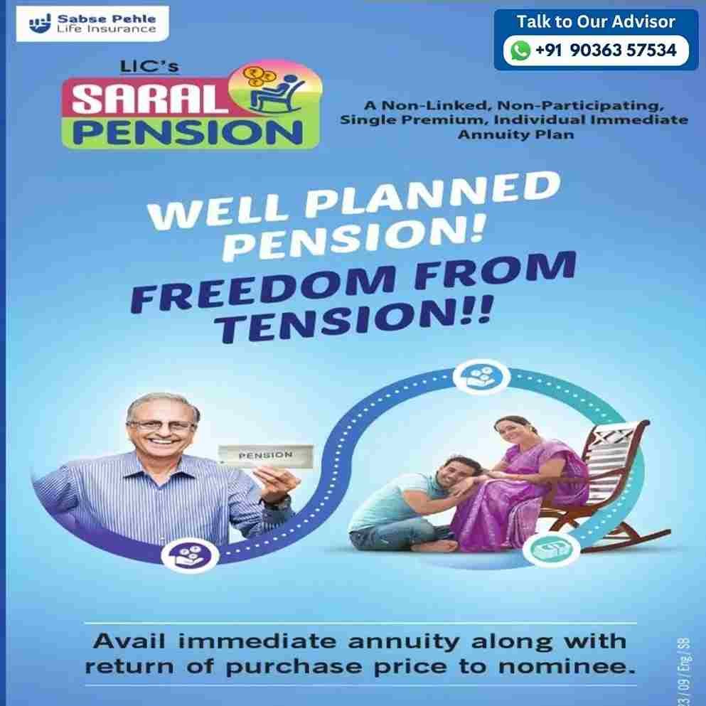Saral Pension 862 Buy Lic Policy Online - Best LIC Agent in Bangalore